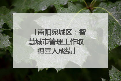 南阳宛城区：智慧城市管理工作取得喜人成绩
