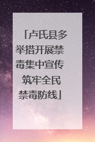 卢氏县多举措开展禁毒集中宣传 筑牢全民禁毒防线