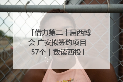 借力第二十届西博会 广安拟签约项目57个｜数读西投