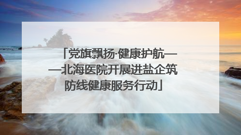 党旗飘扬·健康护航——北海医院开展进盐企筑防线健康服务行动