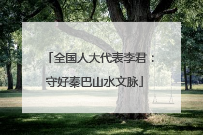 全国人大代表李君：守好秦巴山水文脉