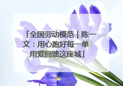 全国劳动模范｜陈一文：用心跑好每一单 用爱回馈这座城