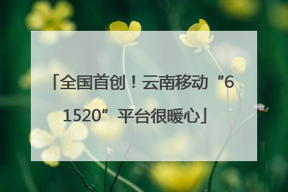 全国首创！云南移动“61520”平台很暖心