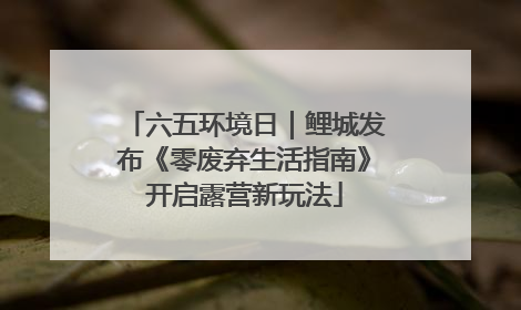 六五环境日｜鲤城发布《零废弃生活指南》开启露营新玩法
