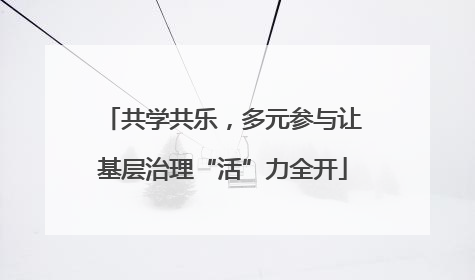 共学共乐，多元参与让基层治理“活”力全开