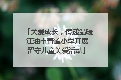 关爱成长，传递温暖 江油市青莲小学开展留守儿童关爱活动