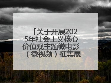 关于开展2025年社会主义核心价值观主题微电影（微视频）征集展示活动的公告