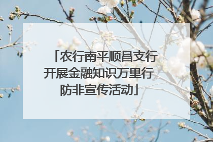 农行南平顺昌支行开展金融知识万里行防非宣传活动