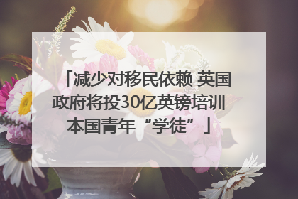 减少对移民依赖 英国政府将投30亿英镑培训本国青年“学徒”