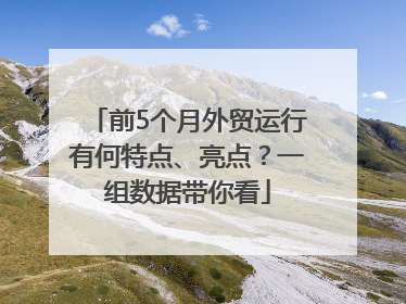 前5个月外贸运行有何特点、亮点？一组数据带你看