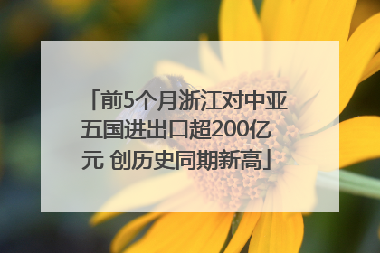 前5个月浙江对中亚五国进出口超200亿元 创历史同期新高