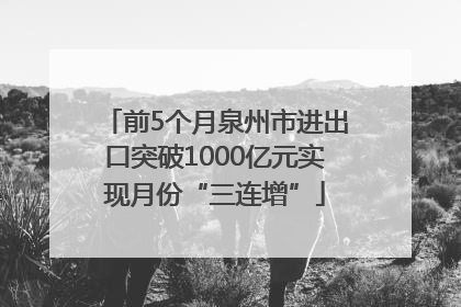 前5个月泉州市进出口突破1000亿元实现月份“三连增”