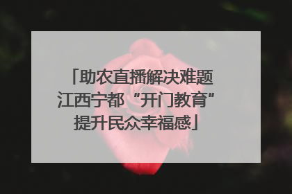 助农直播解决难题 江西宁都“开门教育”提升民众幸福感
