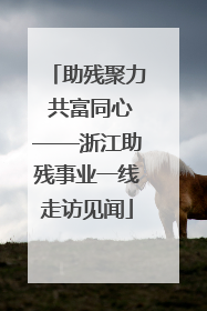 助残聚力 共富同心——浙江助残事业一线走访见闻