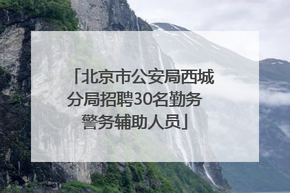 北京市公安局西城分局招聘30名勤务警务辅助人员