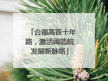 合福高铁十年路，激活闽赣皖发展新脉络