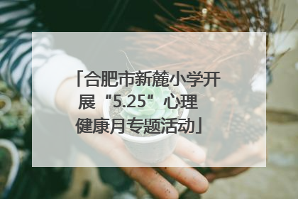 合肥市新麓小学开展“5.25”心理健康月专题活动