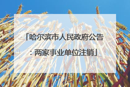 哈尔滨市人民政府公告：两家事业单位注销