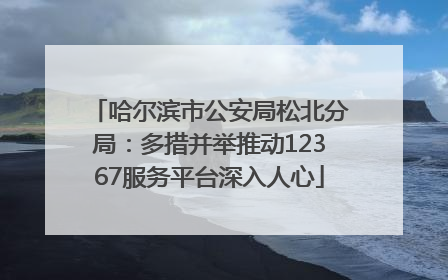 哈尔滨市公安局松北分局：多措并举推动12367服务平台深入人心