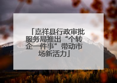嘉祥县行政审批服务局推出“个转企一件事”带动市场新活力