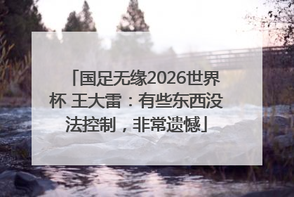 国足无缘2026世界杯 王大雷：有些东西没法控制，非常遗憾