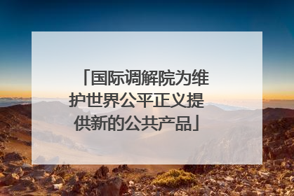 国际调解院为维护世界公平正义提供新的公共产品