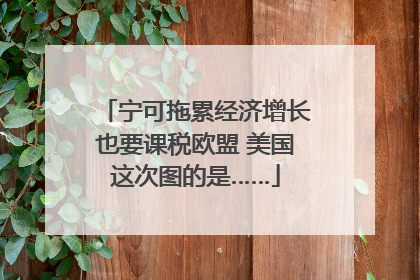 宁可拖累经济增长也要课税欧盟 美国这次图的是……