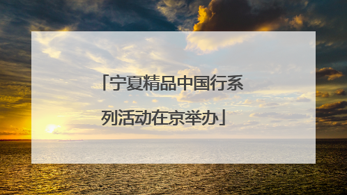 宁夏精品中国行系列活动在京举办