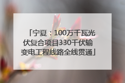 宁夏：100万千瓦光伏复合项目330千伏输变电工程线路全线贯通