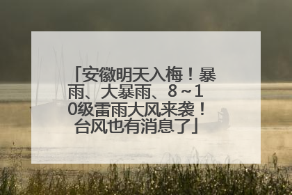 安徽明天入梅！暴雨、大暴雨、8～10级雷雨大风来袭！台风也有消息了