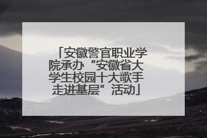 安徽警官职业学院承办“安徽省大学生校园十大歌手走进基层”活动