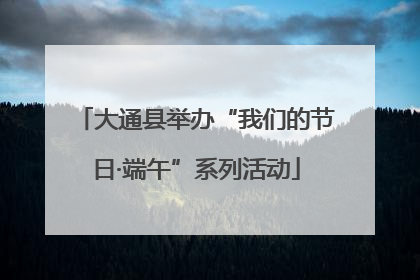 大通县举办“我们的节日·端午”系列活动
