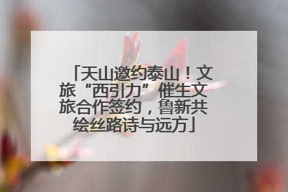 天山邀约泰山！文旅“西引力”催生文旅合作签约，鲁新共绘丝路诗与远方