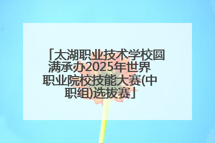 太湖职业技术学校圆满承办2025年世界职业院校技能大赛(中职组)选拔赛