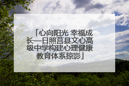 心向阳光 幸福成长—日照莒县文心高级中学构建心理健康教育体系掠影