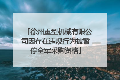 徐州重型机械有限公司因存在违规行为被暂停全军采购资格
