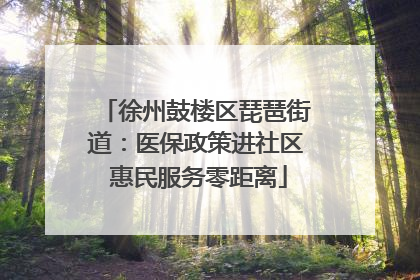 徐州鼓楼区琵琶街道：医保政策进社区 惠民服务零距离