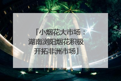 小烟花大市场：湖南浏阳烟花积极开拓非洲市场