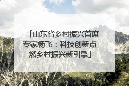 山东省乡村振兴首席专家杨飞：科技创新点燃乡村振兴新引擎