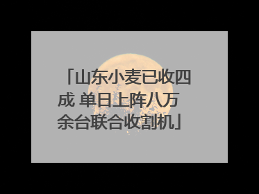 山东小麦已收四成 单日上阵八万余台联合收割机