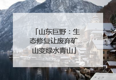 山东巨野：生态修复让废弃矿山变绿水青山