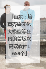 山东：培育齐鲁文化大模型等在内的首版次高端软件1659个