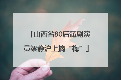 山西省80后蒲剧演员梁静沪上摘“梅”