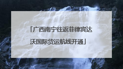 广西南宁往返菲律宾达沃国际货运航线开通