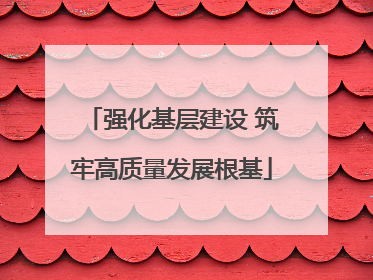强化基层建设 筑牢高质量发展根基