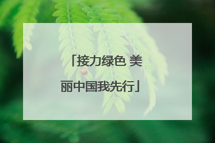 接力绿色 美丽中国我先行