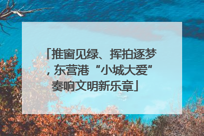 推窗见绿、挥拍逐梦，东营港“小城大爱”奏响文明新乐章