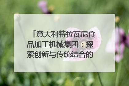意大利特拉瓦尼食品加工机械集团：探索创新与传统结合的可能性｜西望四川