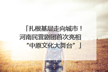 扎根基层走向城市！河南民营剧团首次亮相“中原文化大舞台”