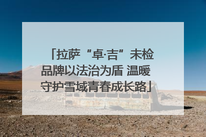 拉萨“卓·吉”未检品牌以法治为盾 温暖守护雪域青春成长路